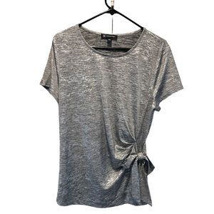Women’s INC Silver Top—Size L—Pullover With a Tie on the Left Side—Like New!